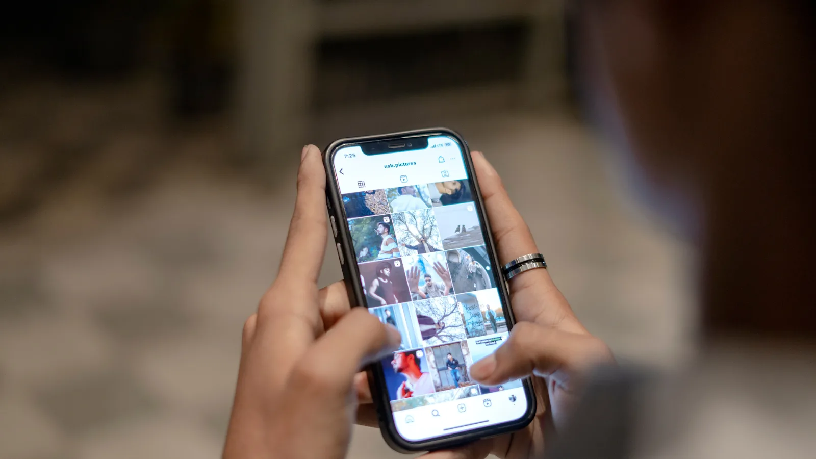 Checking Instagram feed for brand-aligned posts