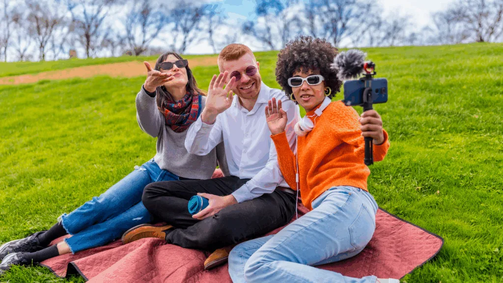 Influencers collaborating in lifestyle vlog