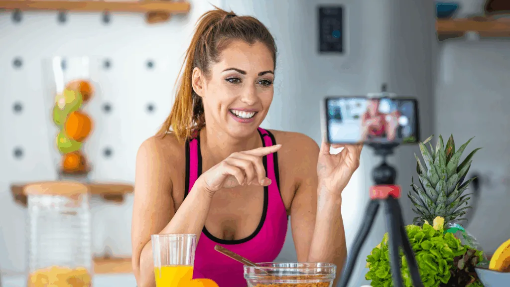 Content creator doing content about healthy vegan nutrition